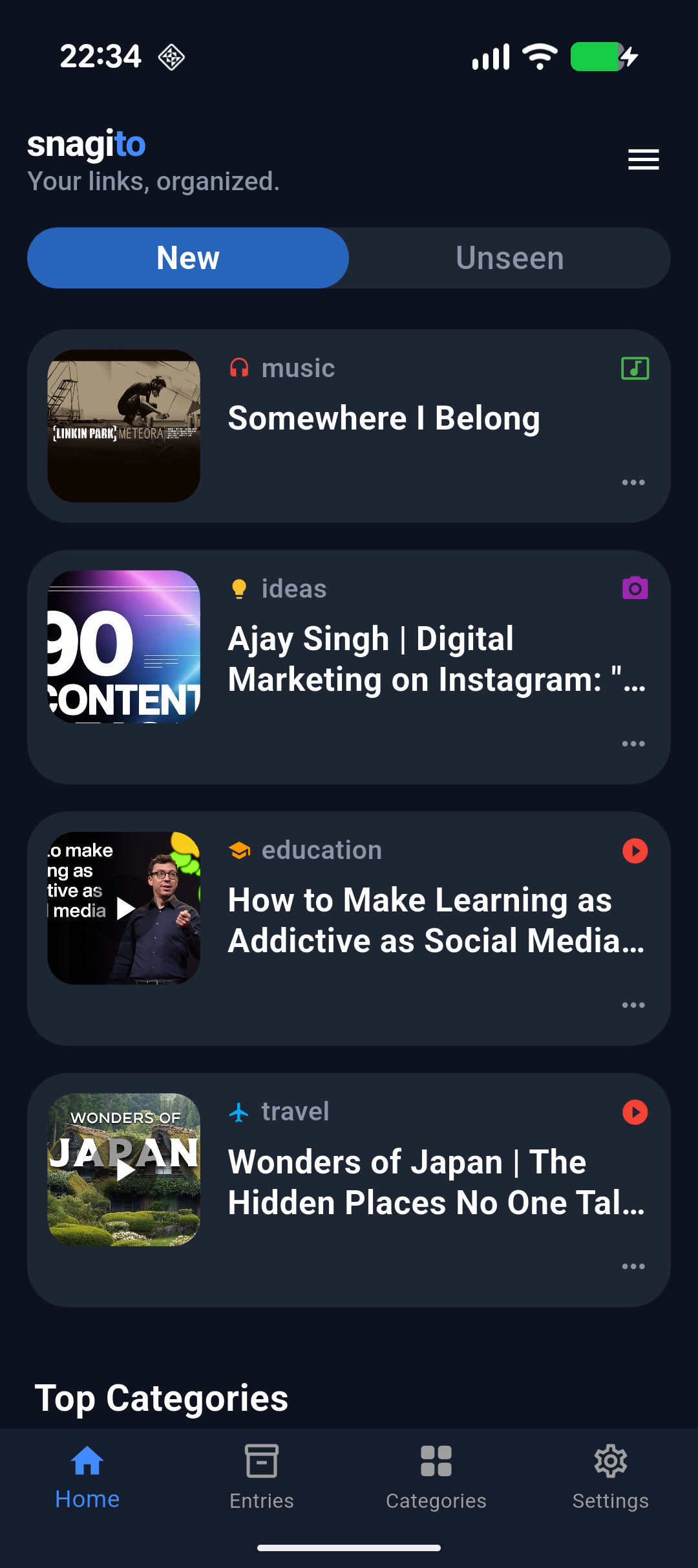 Snagito App auf einem Android-Smartphone